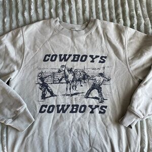 John Galt COWBOYS Sage Green Sweatshirt Crewneck One Size Brand New Condition